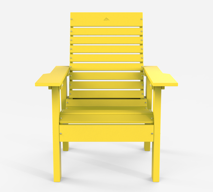 The Flux outdoor chair in yellow, front view