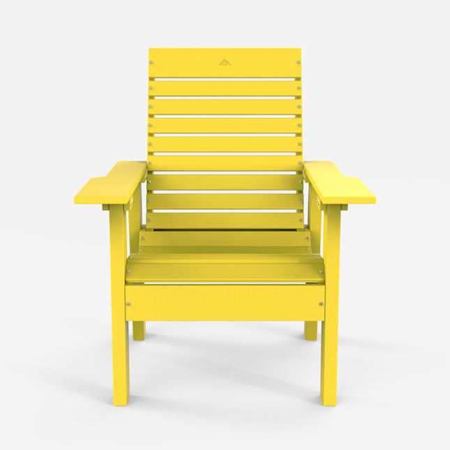 The Flux outdoor chair in yellow, front view